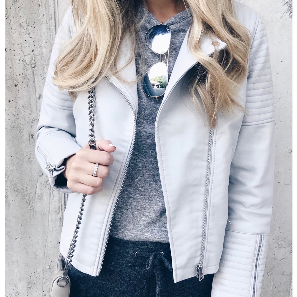 Topshop Rosa Quilted Moto Faux Leather Jacket 2